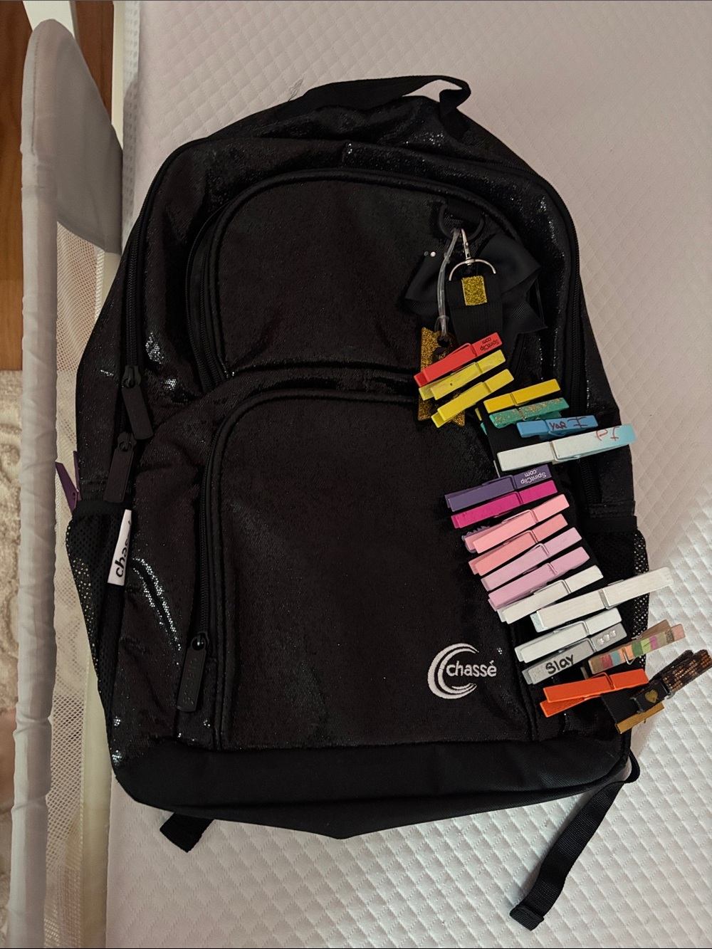 Chassé Black Sequin Backpack